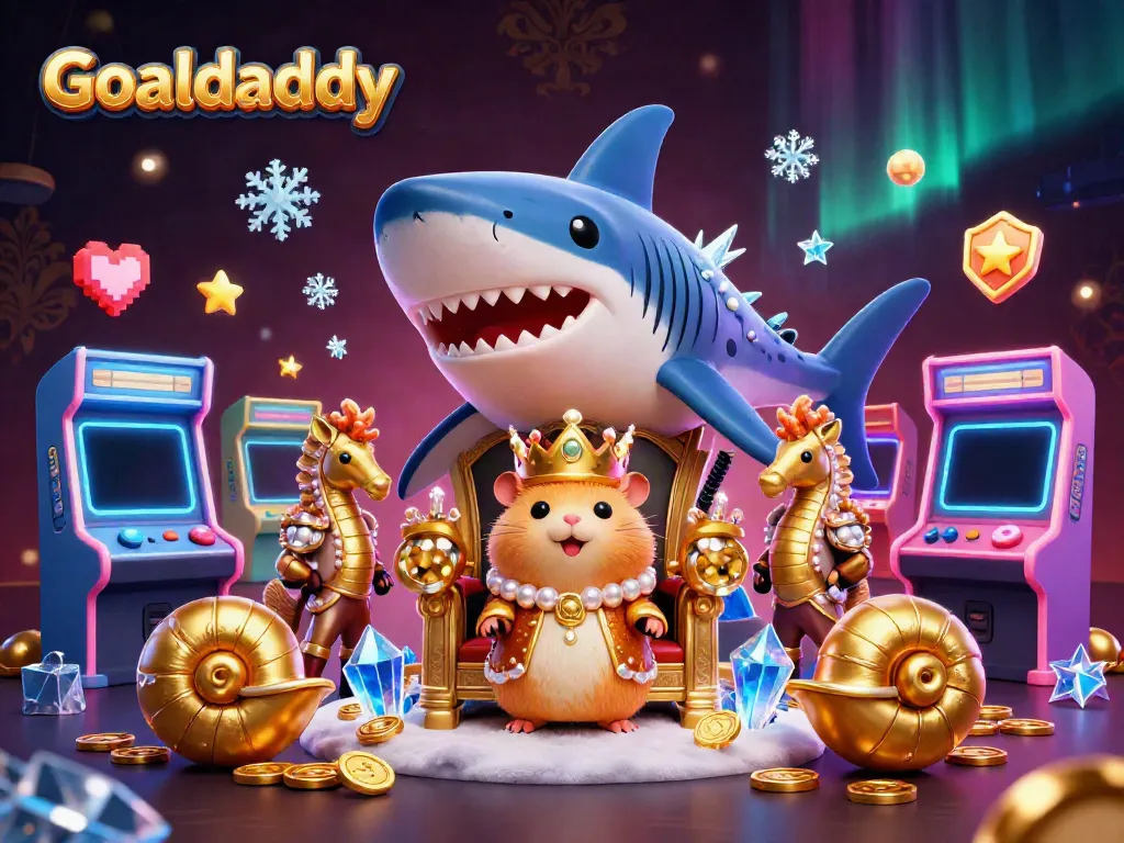 Engage with Goaldaddy's 3D casino world featuring a hamster king and arcade elements.