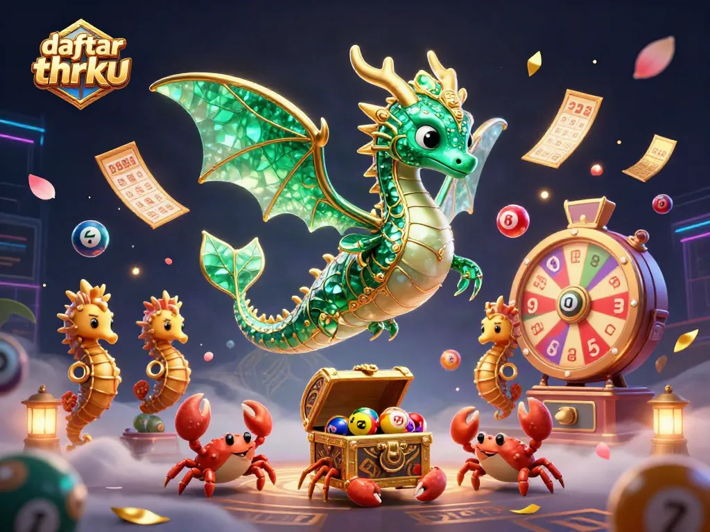 Engage with the vibrant world of daftar thrku through a thrilling lottery scene depicting lively games.