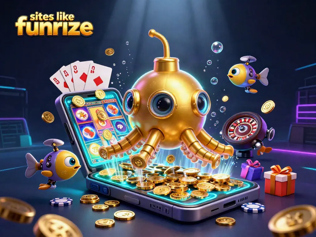 Spin exciting 3D scenes with engaging games at sites like Funrize, showcasing vibrant casinos.