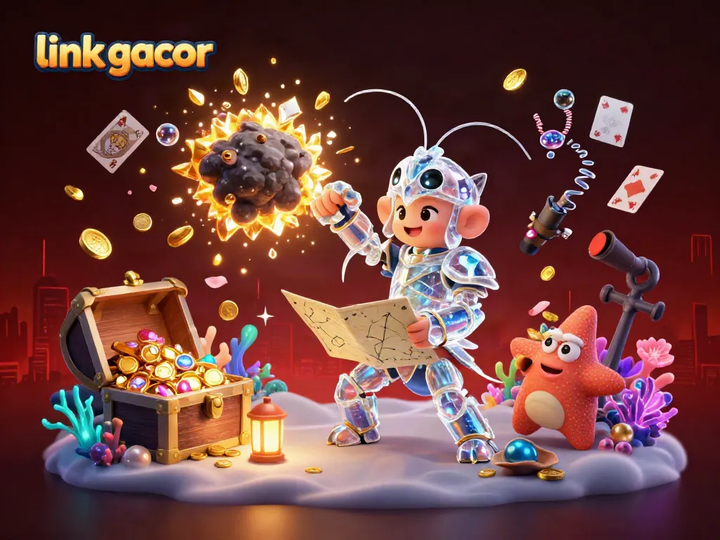 Experience winning opportunities with link gacor at this vibrant 3D casino scene.