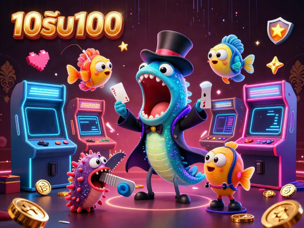 ภาพการแสดงมายากลโดยปลากาวป่า 10รับ100 ที่มีกลไกการเล่นการพนัน