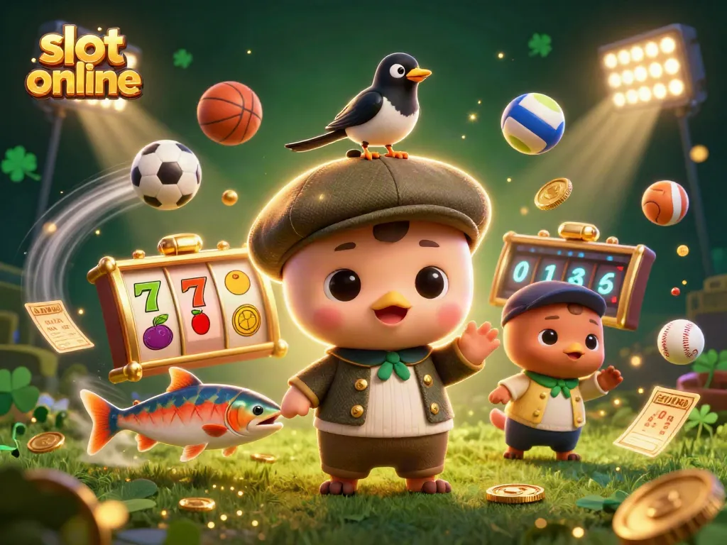 Spin slot online reels with delightful characters amidst vibrant casino elements and dynamic action.