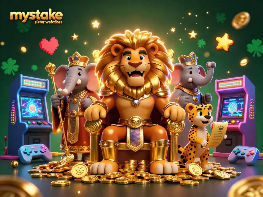Explore the dynamic world of mystake sister websites with vibrant casino characters and gaming elements.