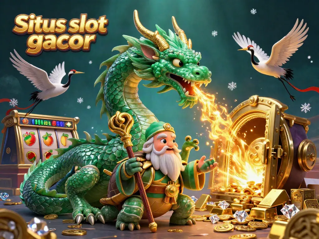 Experience winning at Situs slot gacor with dynamic characters and slot elements in this vibrant digital illustration.