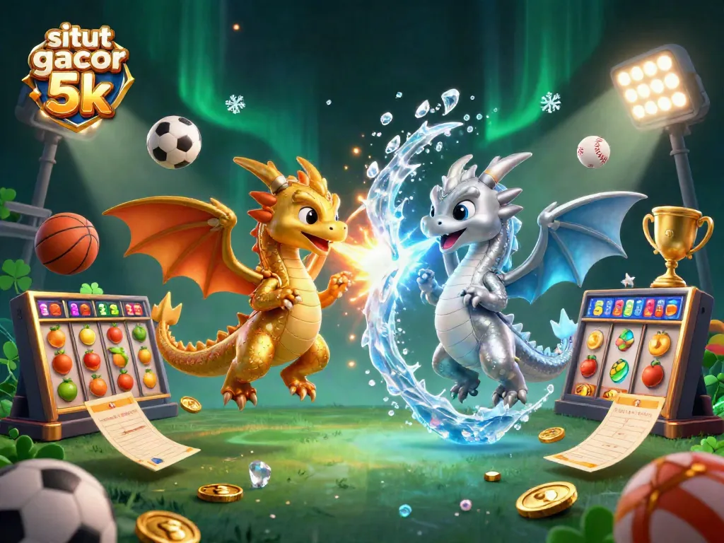 Experience the thrill of the situs slot gacor 5k with vibrant dragons and dynamic slot elements.