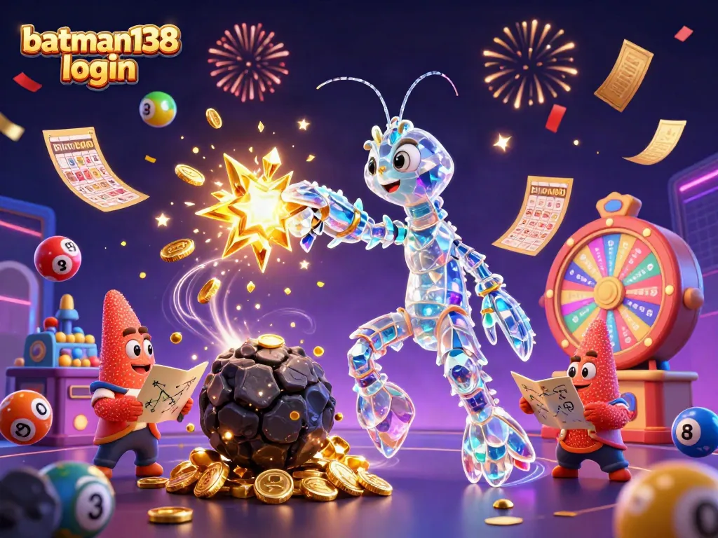 Experience the thrill of batman138 login as a galactic samurai battles asteroids filled with gems and vibrant lottery elements.