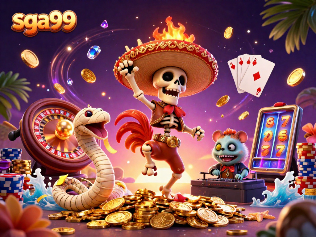 Experience thrill and excitement with sga99's vibrant casino world featuring colorful characters and engaging gameplay.