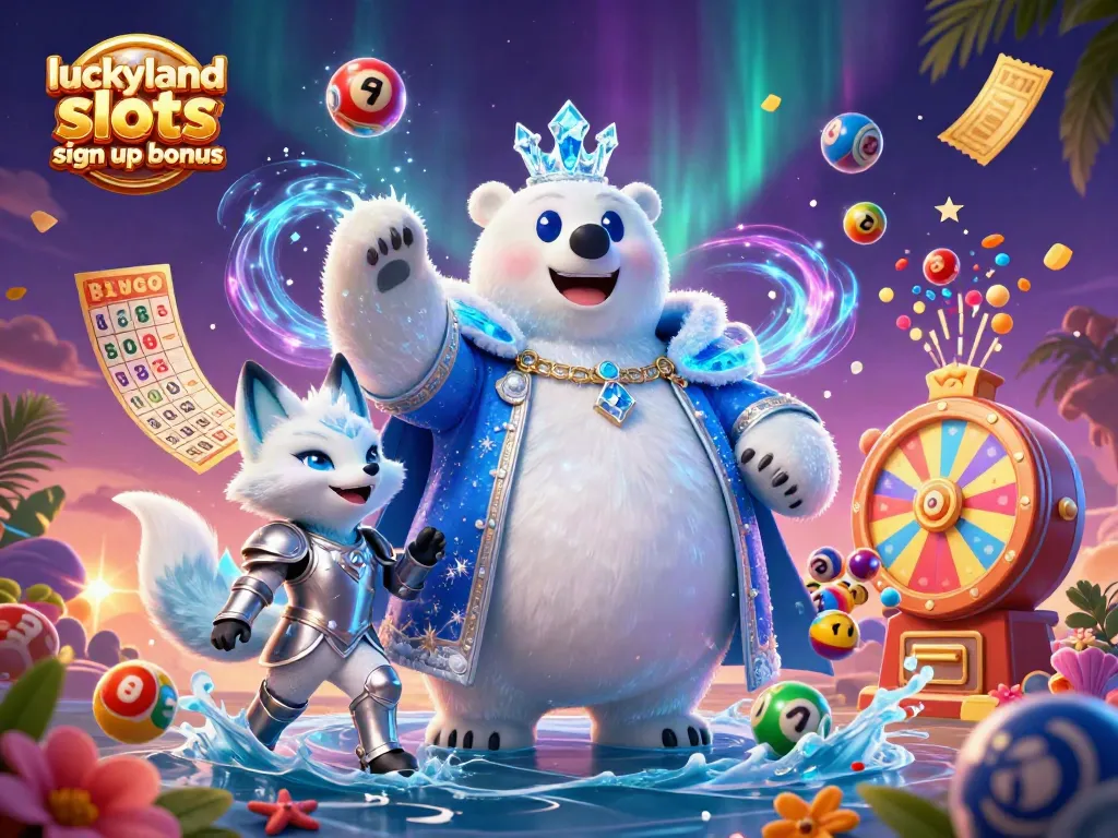 Experience winning opportunities with the luckyland slots sign up bonus, surrounded by colorful gaming elements.
