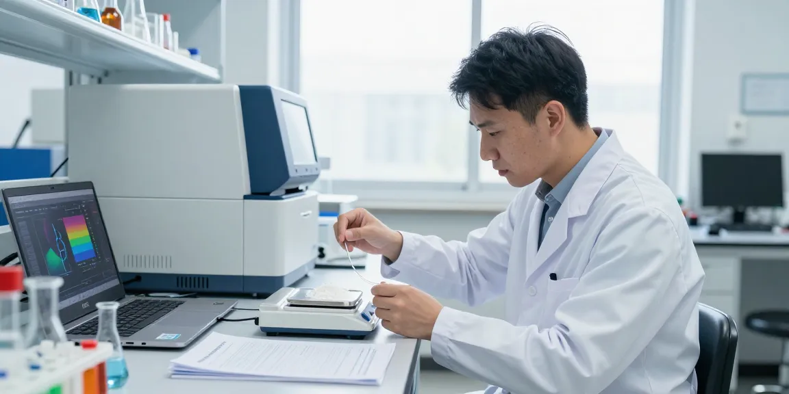 Scientist measuring tesofensine for sale in a modern laboratory setting.