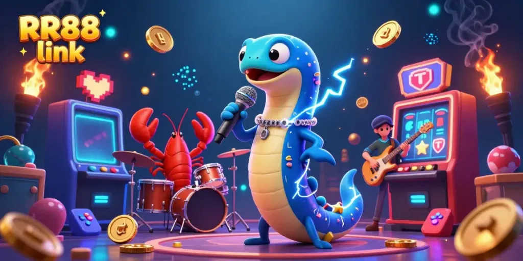 Experience the excitement of RR88 link with a dynamic underwater casino scene featuring colorful game elements.