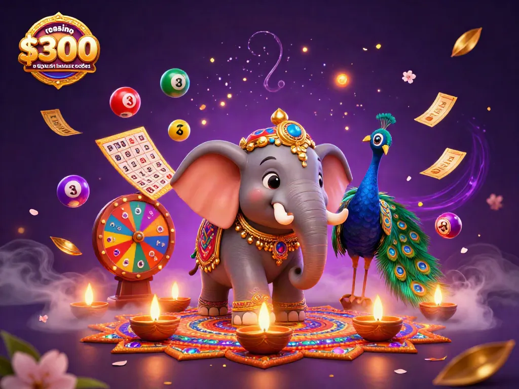 Spin to win with royal ace casino $300 no deposit bonus codes as a colorful 3D scene unfolds, featuring lively lottery elements.