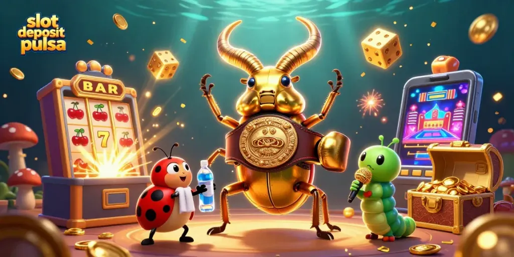Experience thrilling excitement with slot deposit pulsa amidst jackpot explosions and dynamic casino elements.