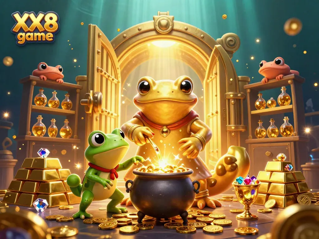 Engage in thrilling adventures with XX8 game as characters transform gold in a sparkling casino
