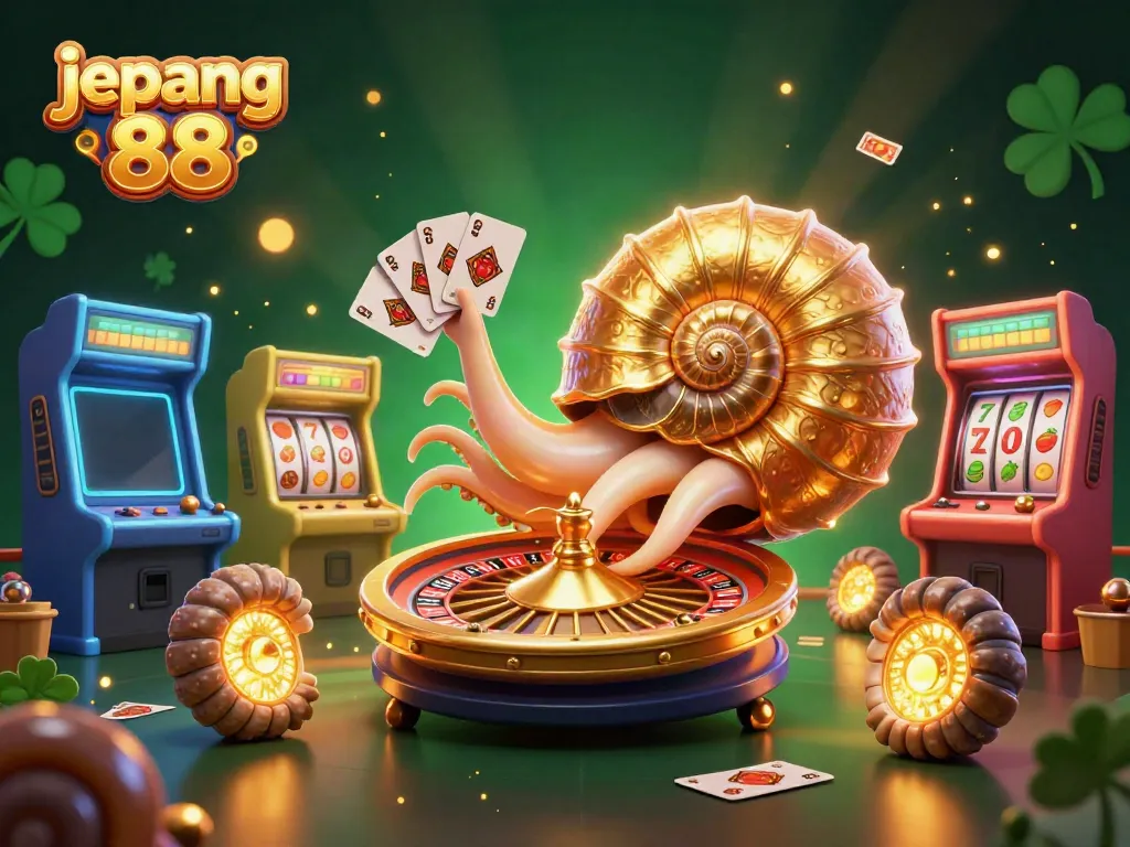Experience thrilling gameplay with Jepang 88's vibrant 3D illustration of slot games and casino elements.