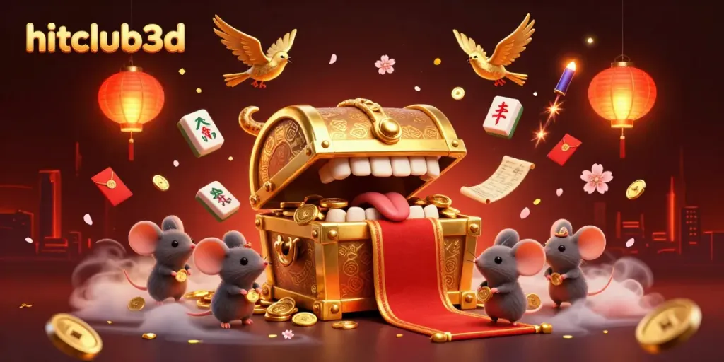 Experience excitement at hitclub3d, where golden treasures entice adventurer mice amid vibrant casino elements.