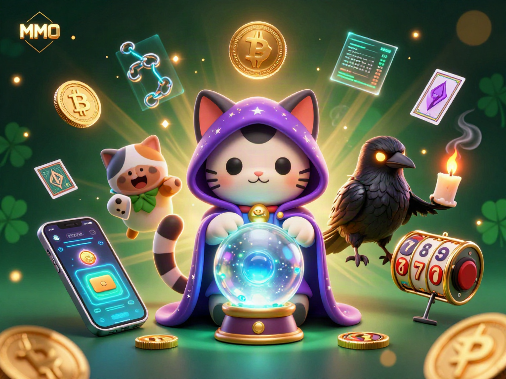 Join the MMOO fun as the fortune teller mystic cat guides you through the vibrant casino world.