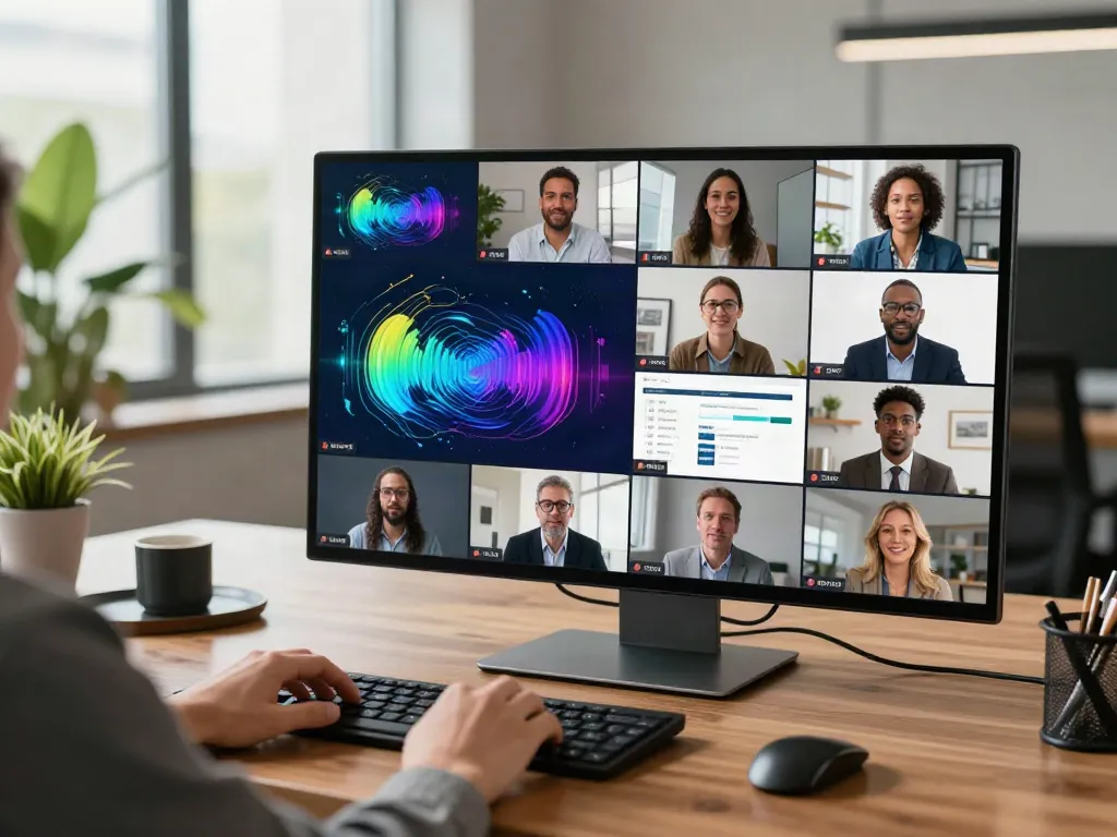 Deepfake free meetings held by diverse professionals in a modern conference room environment.