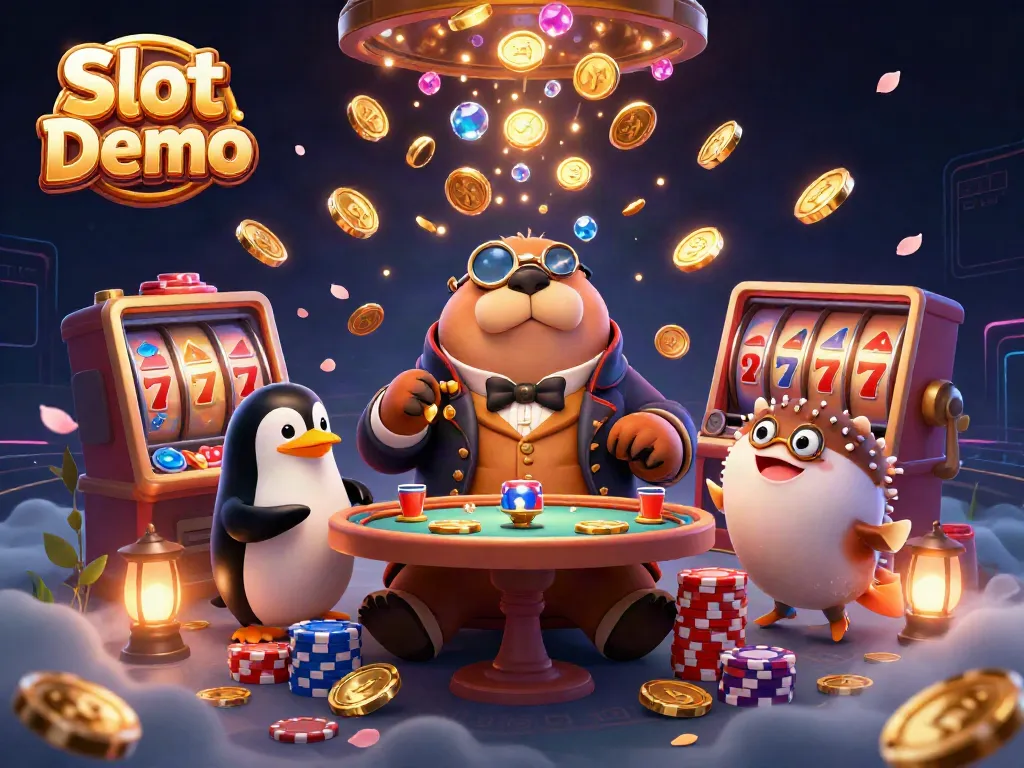 Experience vibrant Slot Demo gameplay featuring a jolly walrus and friends at an underwater casino table.