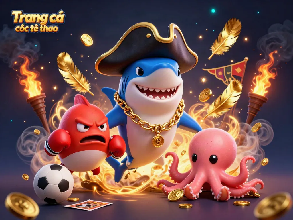 Engage in Trang cá cược thể thao with dynamic 3D cartoon characters celebrating a sports betting victory.